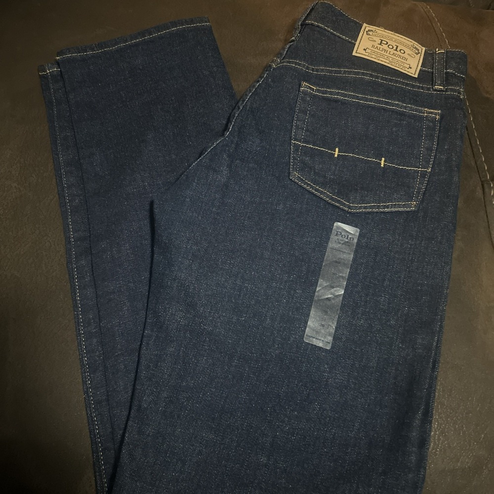 Polo Ralph Lauren Jeans Boys 20 Blue Hampton Straight Dark Wash Preppy Stretch